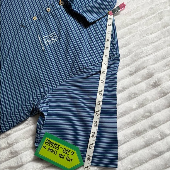 Peter Millar Summer Comfort Crown Men's Blue Striped Polo Shirt NEW - Picture 7 of 10